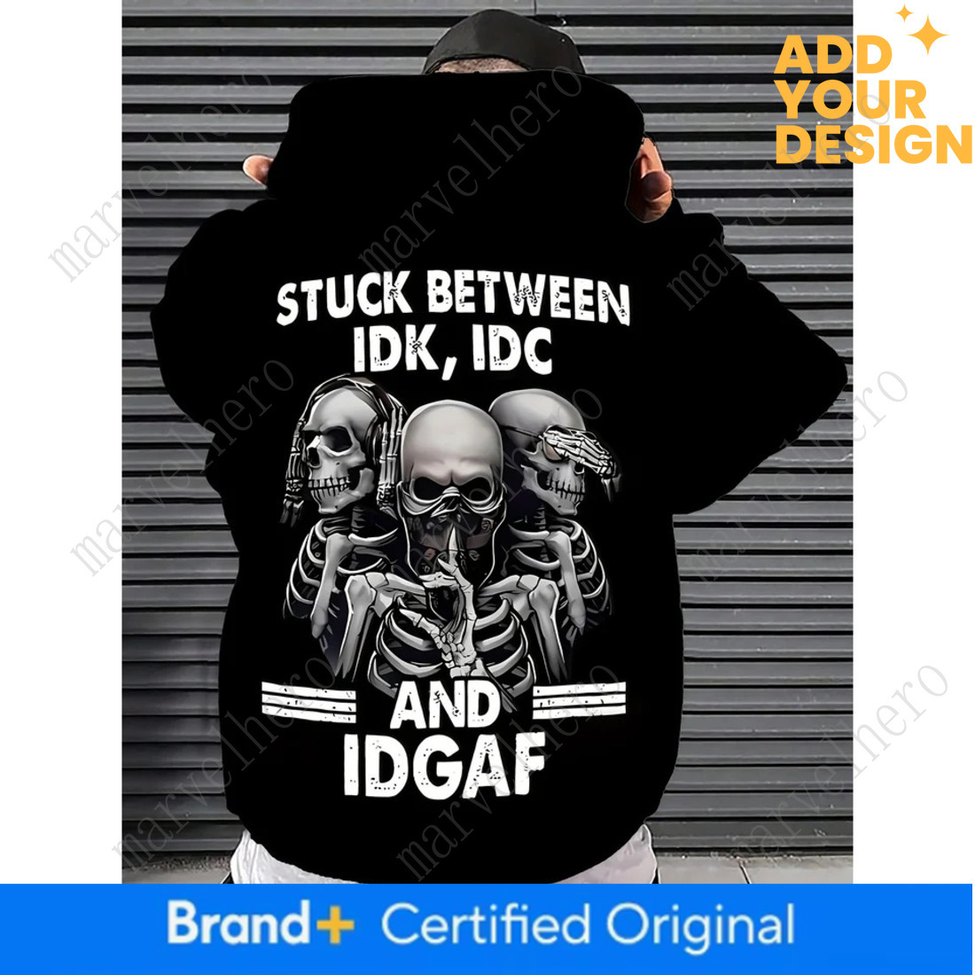 European And American Fashion Autumn Men S Skull Print Micro Elastic Comfortable Hooded Sweatshirt Outdoor Street Style Clothing
