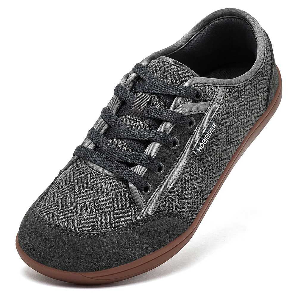 Casual Shoes HOBIBEAR Barefoot Shoes Mens Womens | Zero Drop | Wide Toe | Minimalist Cowhide Leather Lace Up Fashion Sneakers H261016