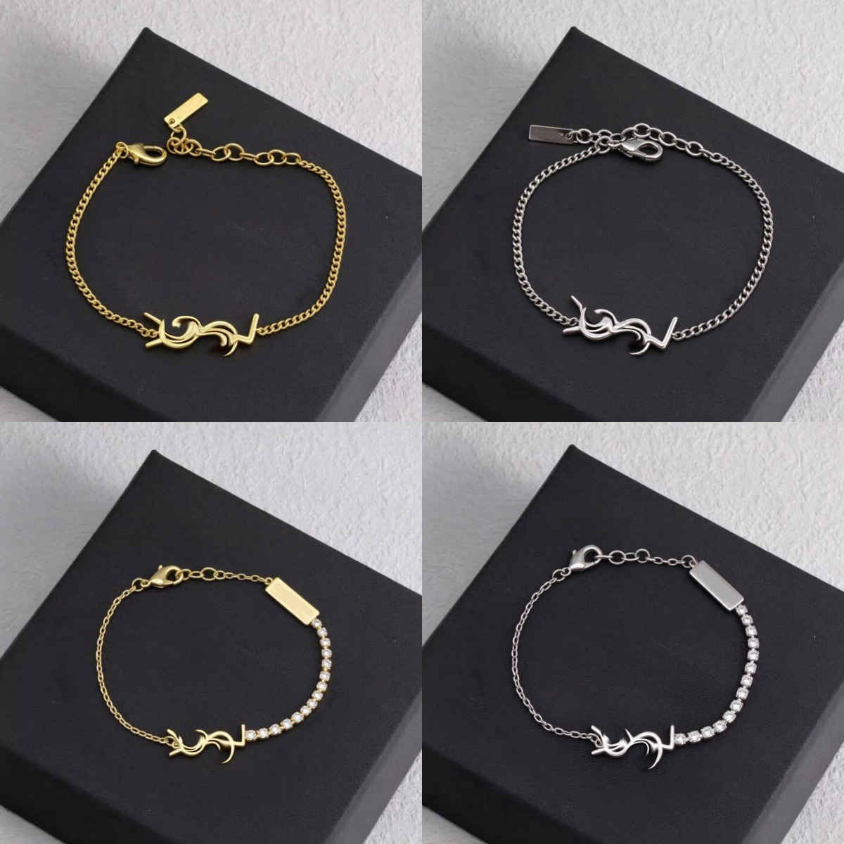 Classic Cassandre Luxury Bracelets Bangle Letter Y Titanium Steel With Diamond Designer For Women Jewlery Gifts Woman Gold Silver Wholesale Not Fade