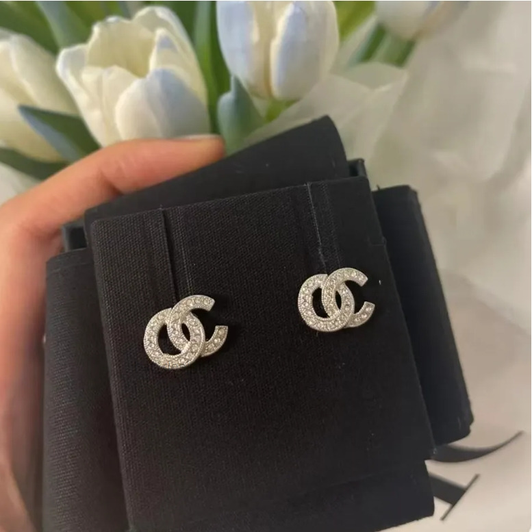 Luxury Charm Womens Earrings Mini Size 18K Gold Plated Silver Diamond Womens Earrings Non Fading Wholesale Special Offer0