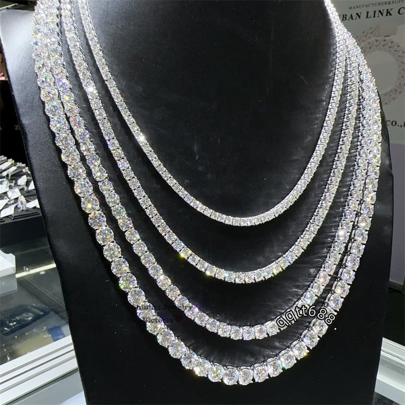 Custom Iced Out Diamond Hip Hop Jewelry Tennis Chain 5MM 10K Real Soild Gold Lab Grown Diamond Tennis Necklace