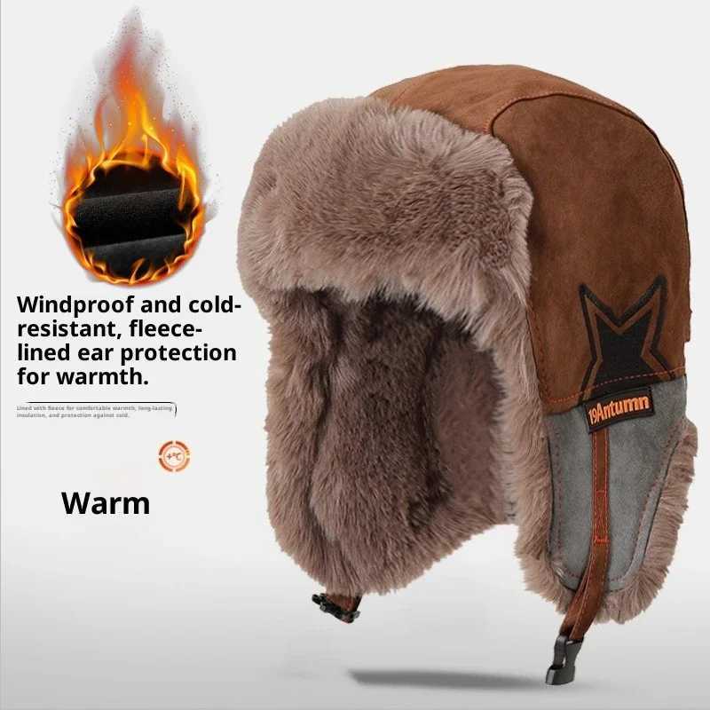 Trapper Hats Unisex 3-in-1 Winter Trapper Hat Thick Faux Fur Lined Windproof Ear Flap Ushanka Warm Outdoor Ski Hat for Men WomenT261017