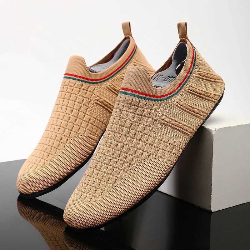 Casual Shoes Fashion Outdoor Men Shoes Slip on Men's Casual Shoes Summer High Quality Mesh Sneakers Lightweight Breathable Male Walking Shoe H2