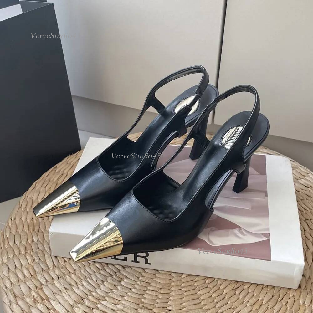 Designers yslshoesfor women heels Elegant Dress shoes Leather Fashionable Letter Buckle Sharp toes sandals luxury women ysllysness heel Slippers 994