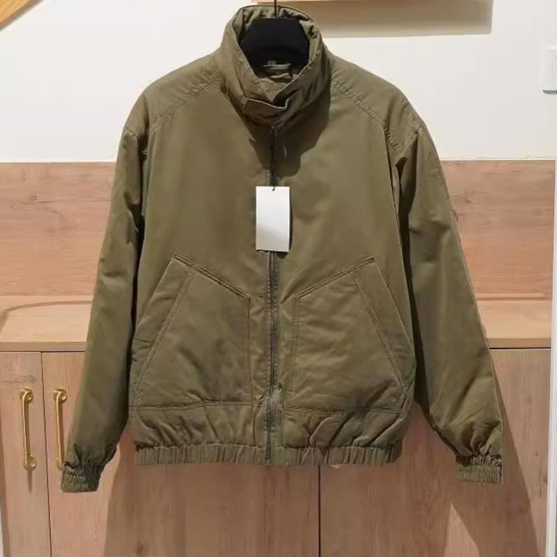 High-Quality Men's Vintage Stand Collar Quilted Cotton Jacket, Zip Stitched Cotton-Padded Coat, Winter Casual Multi-Pocket Short Outerwear