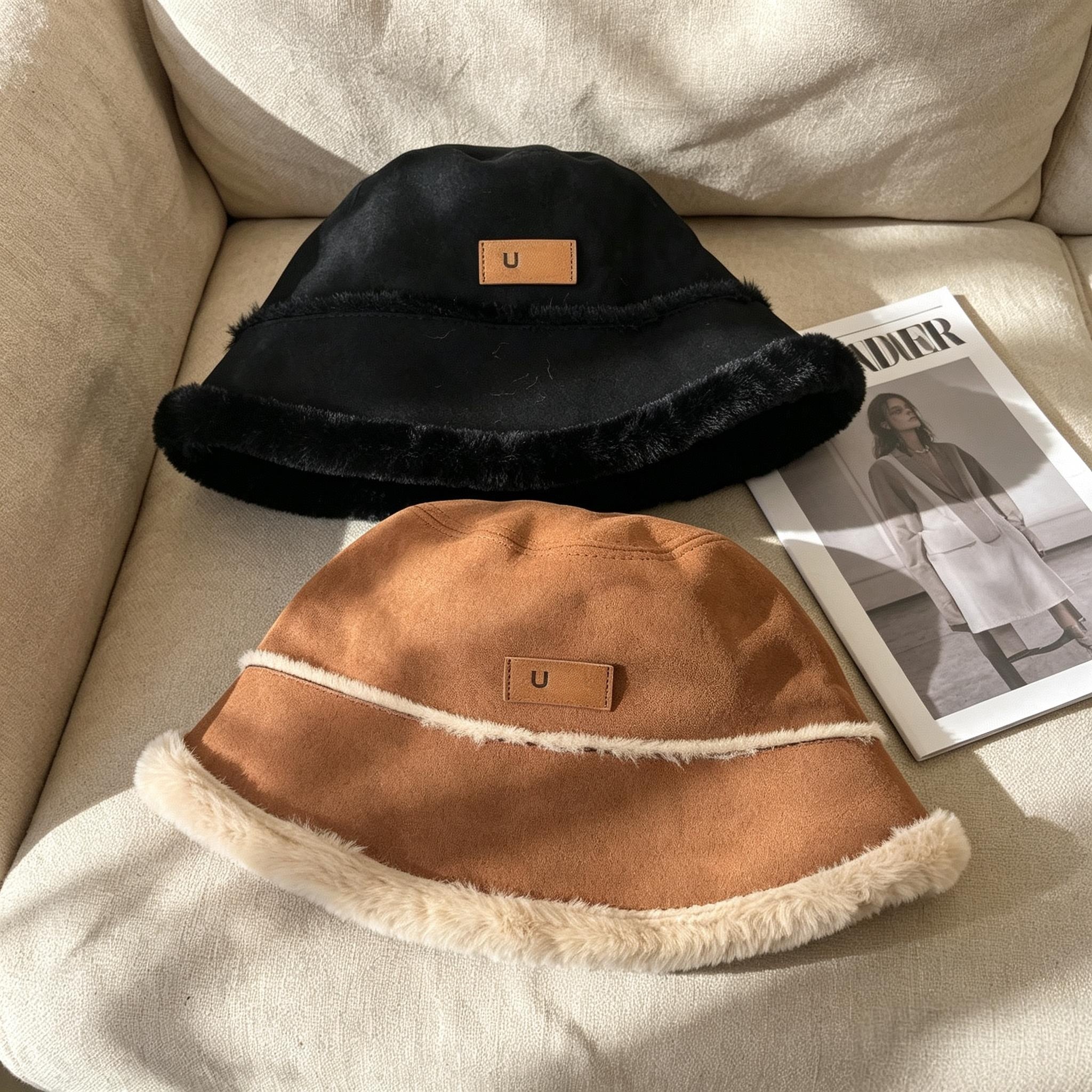 Faux Fu hat womens hat fashion designer beanie keep warm hat winter bucket hat soft designer bucket hat street style warm winter hats