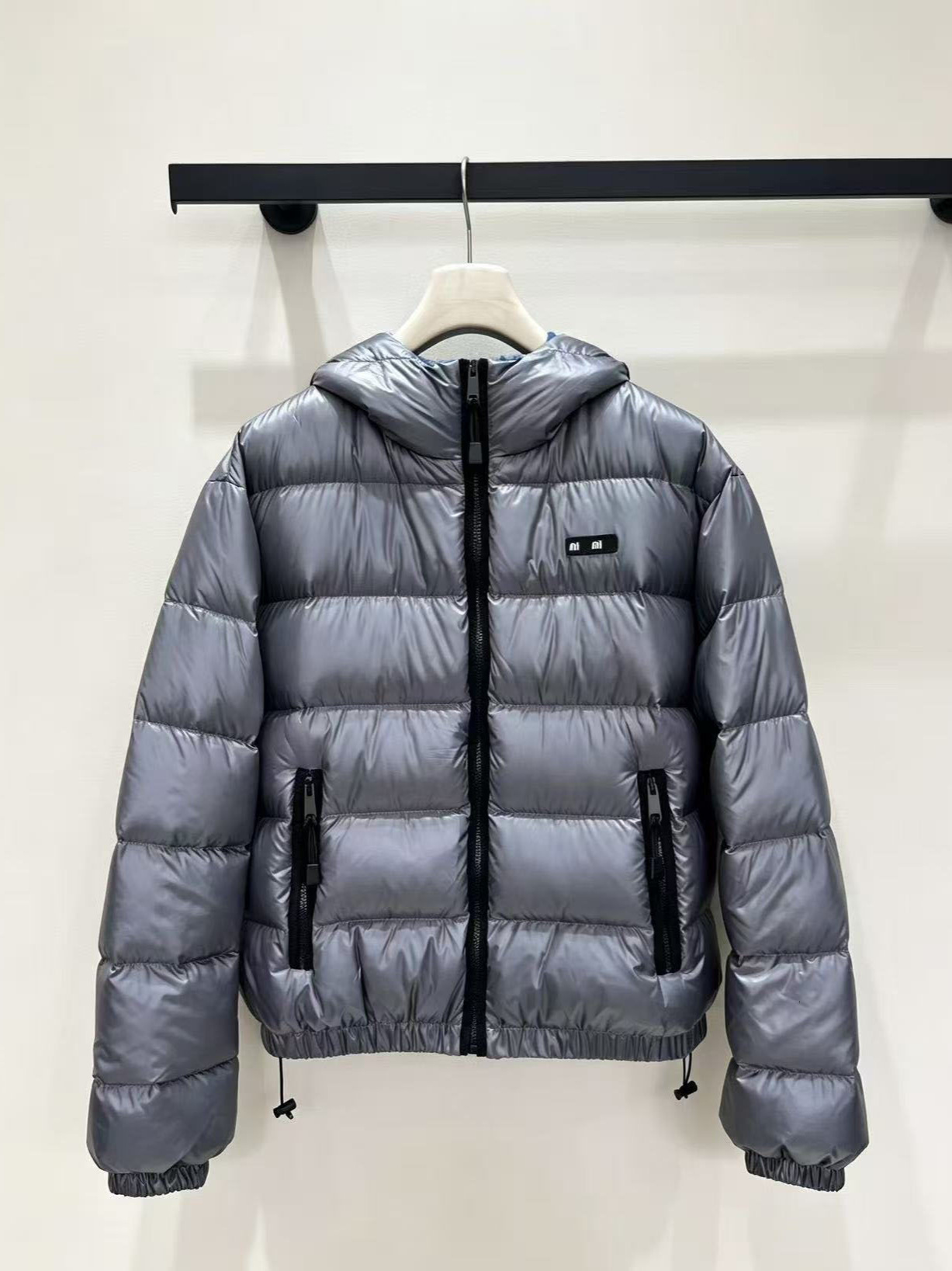 Designer Women's Winter New Fashionable And Simple Versatile Hooded Zippered Pocket Elastic Waist Puffer Jacket ea9d