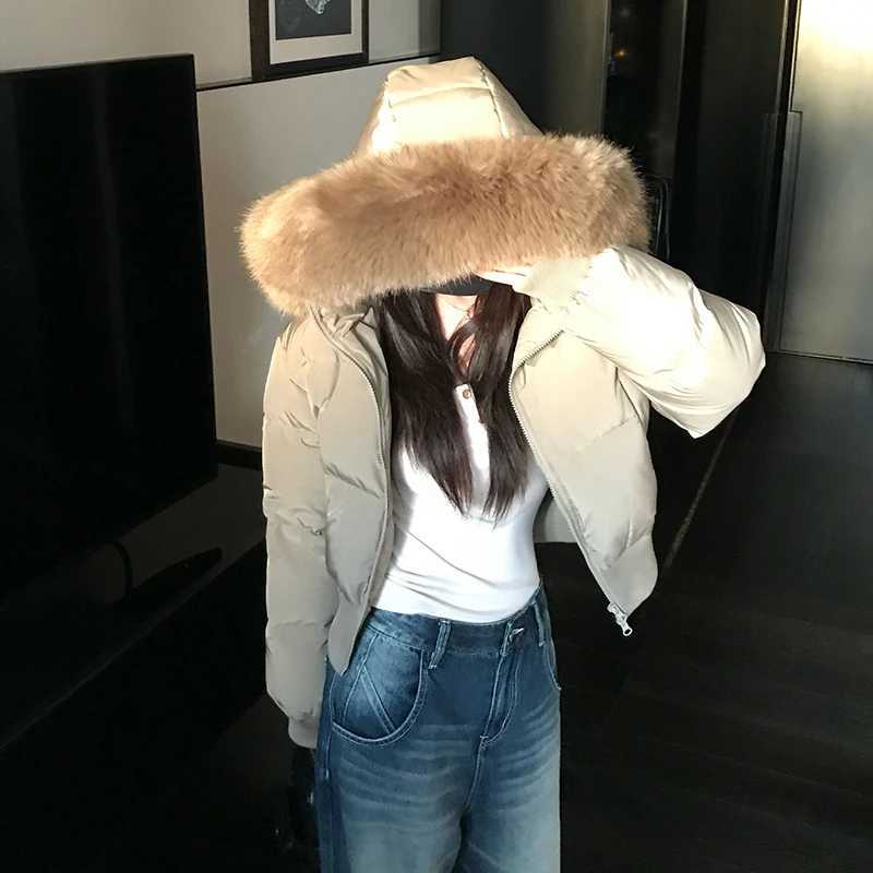 Women's Down Parkas Autumn Winter Fur Hooded Woman Zipper Casual Long Sleeve Coat Outwear Fashion Warm Jackets Coat Outerwear ChicT261017