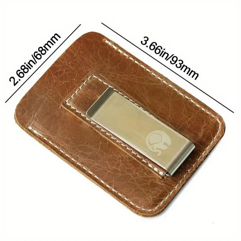 1Pc Fashion Thin Leather Money Clip Mini Wallet Men Credit Card Slot Slim Bills Cash Clamp for Man Billfold Holder 261017