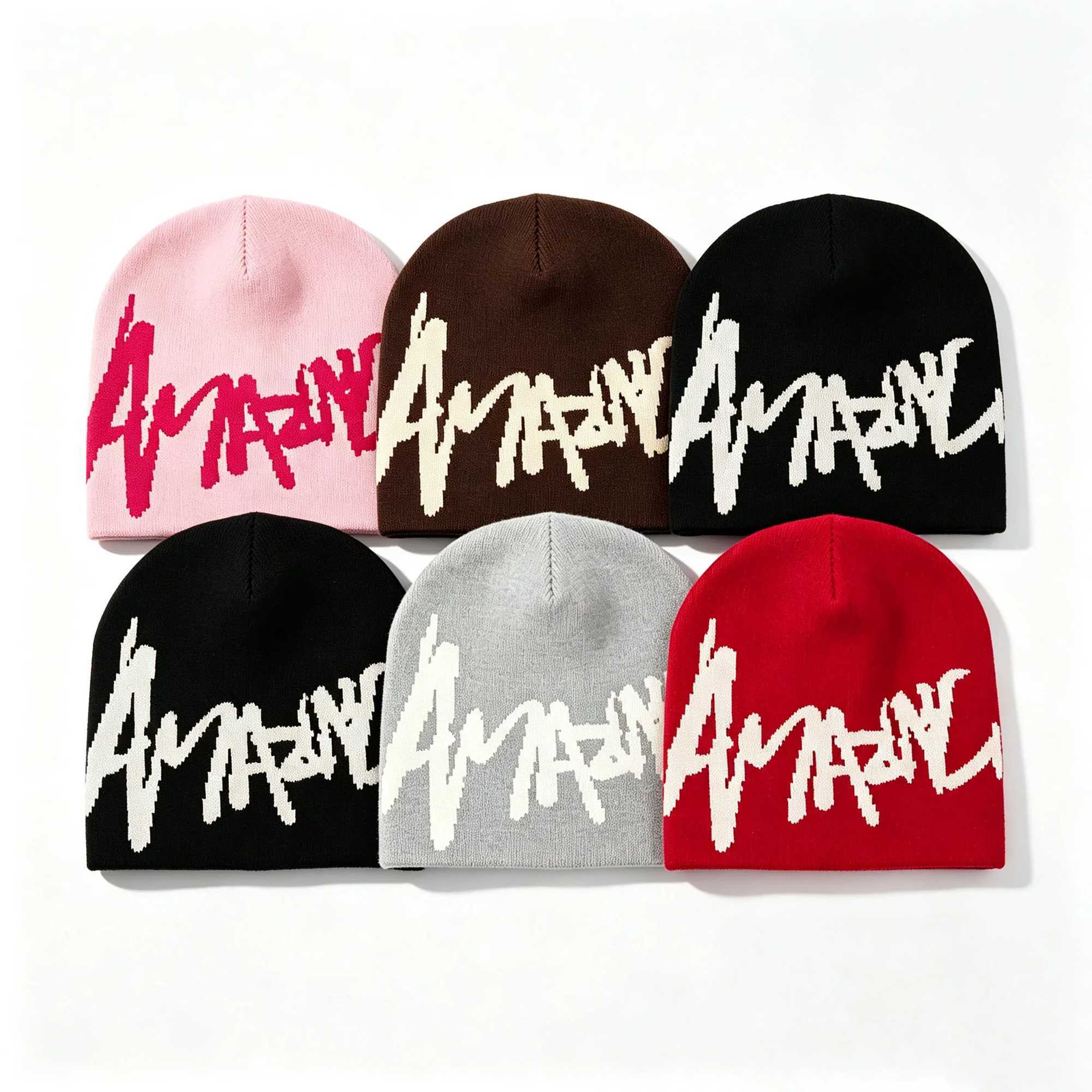 Y2k Beanie Letter Graphics Knitted Hat Winter Warm Skull Cap for Women Men S26101714D3
