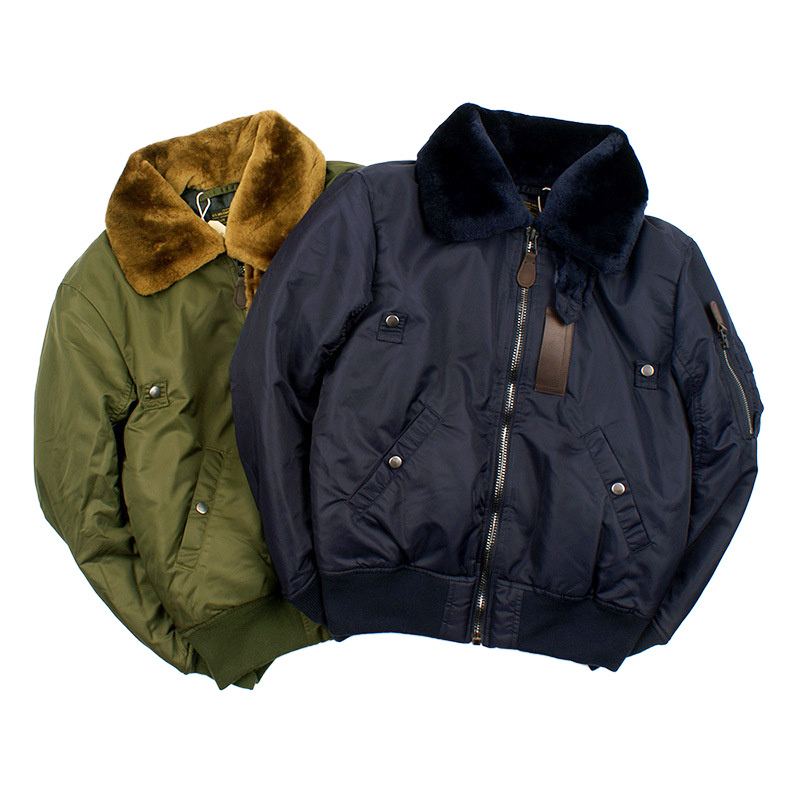 Men's B15 Flight Jacket Vintage Military Bomber Jacket Faux Fur Collar Winter Pilot Aviator Coat American Outerwear