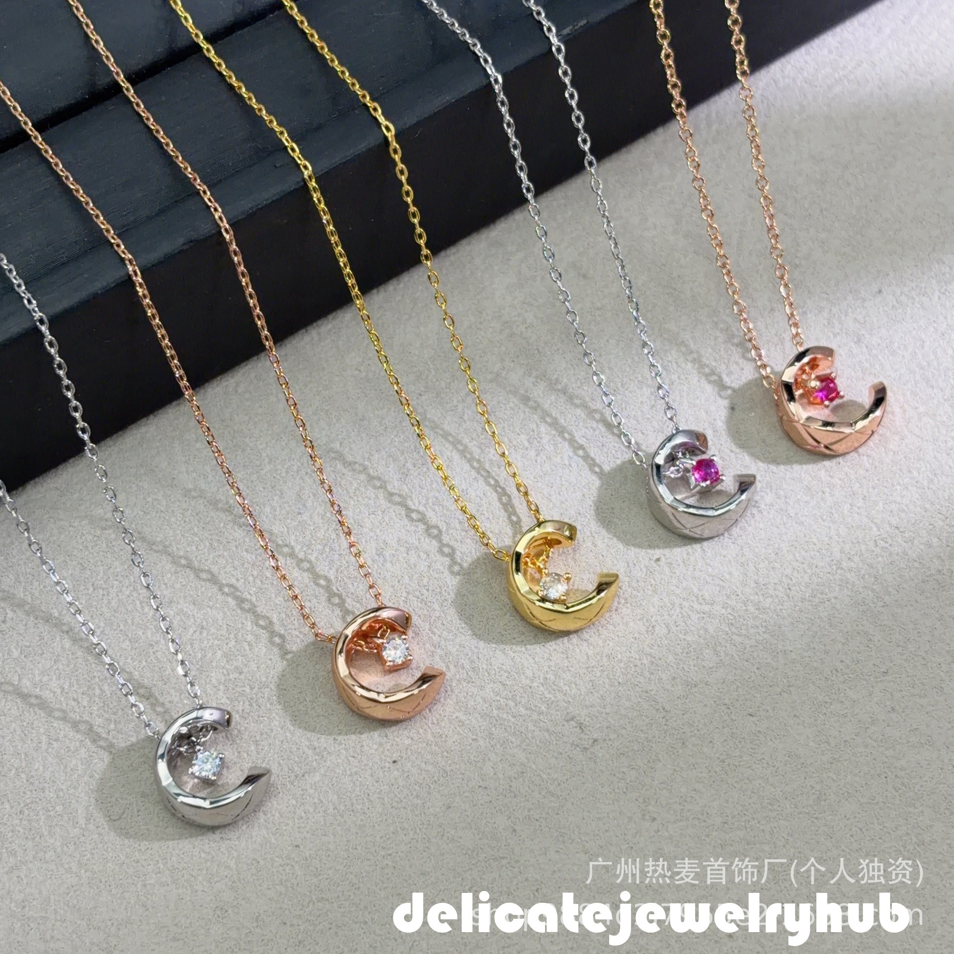 Designer Necklace Pearls cc Necklace Diamond-Patterned Water Drop Necklace Lightweight Luxurious Real Gold Plating Popular Clavicle Chain Women Chan