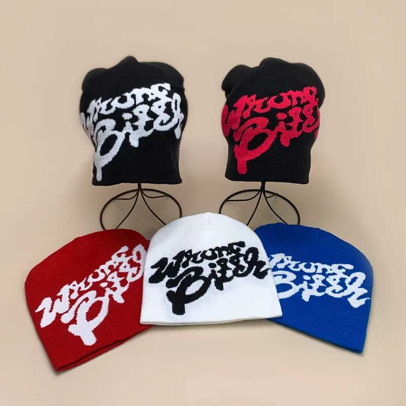 American Color Block Letter Knitted Hats Personal Autumn and Winter New Unisex Hip Hop Warm Versatile Outdoor Fashion Beanies S261017SPPS