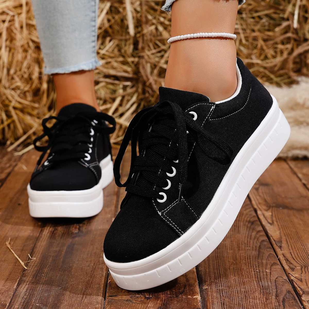 Casual Shoes Women Sneakers 2025 New Fashion Casual Shoes Femme Summer Designer Sneakers Women Lace Up Platform Tennis Sport Shoes Female H261016