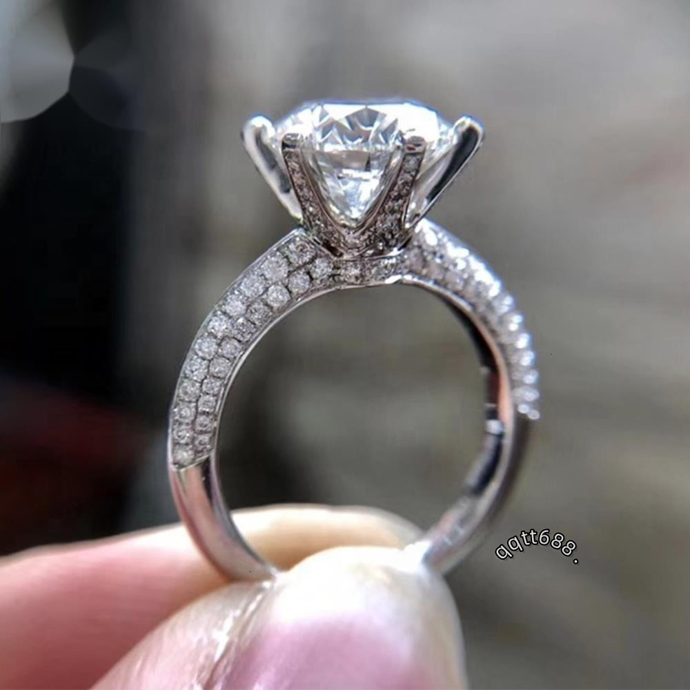 2026 High quality 1CT 3CT 5CT High Quality Cut D Color High Clarity Moissanite Diamond Birthday Party Ring For Women Luxury 18K Gold Jewelry Gift