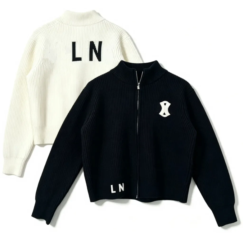 Women's Designer Letter-Sleeve Knit Sweater for Autumn/Winter - Comfortable Long Cardigan