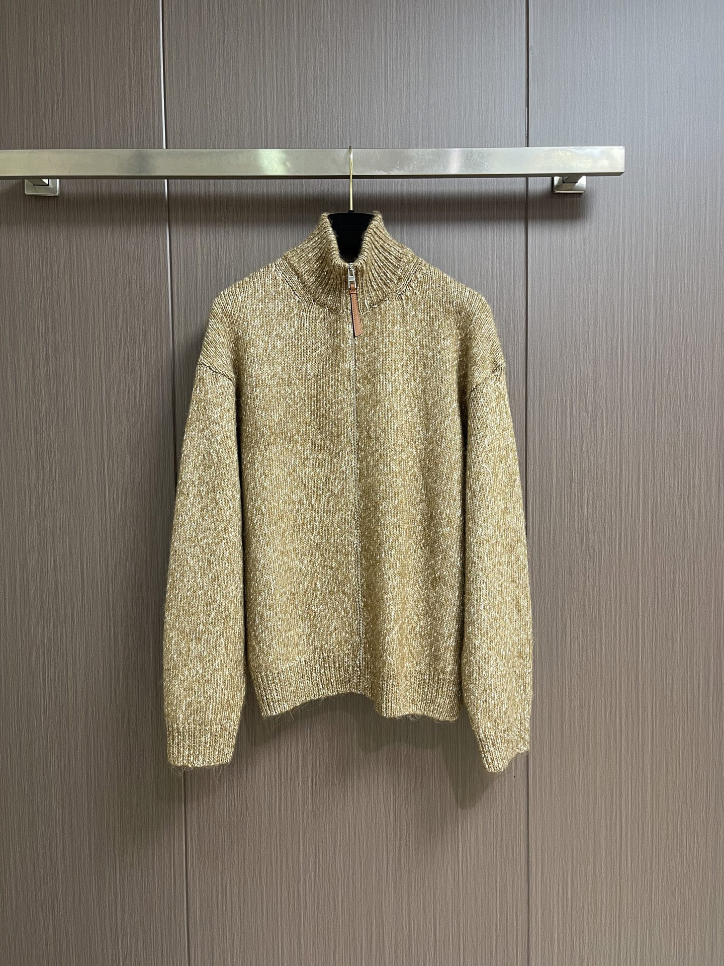 Designer Correct Version 26 Autumn/Winter Gold Thread Zipper Knit Cardigan, Loose-Fit Sweater Jacket For Men 51f5