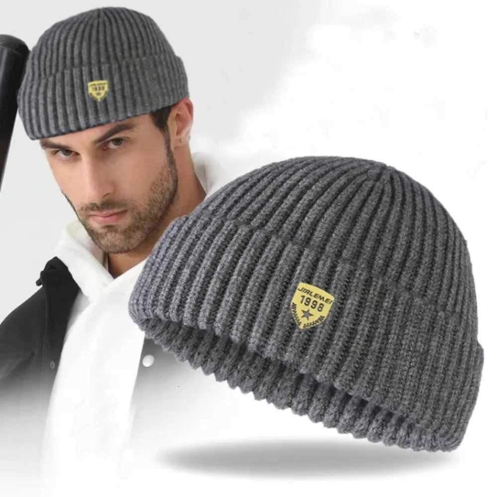 Beanie/Skull Caps Unisex Solid Color Tide Korean Version Of Japanese Hip-Hop Hat Personality Knitted Beanie Round Hat Sailor Landlord Hat Man Q26101