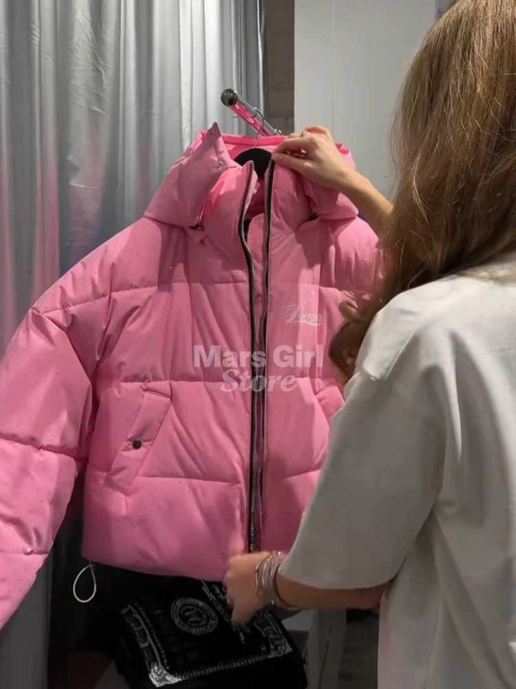 Women's Down Parkas Winter Warm Fashion Women's Jacket Thick Hip-hop Coat Women's Vintage Zip Up Outerwear Casual Y2K Streetwear Fash