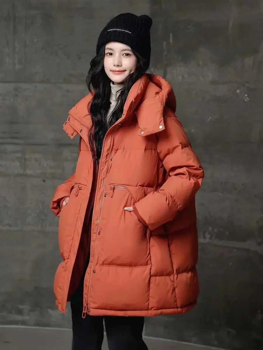 Women's Down Parkas 2025 Autumn/winter Down Jacket Commuting Hooded White Duck Down Women's Down JacketT261017