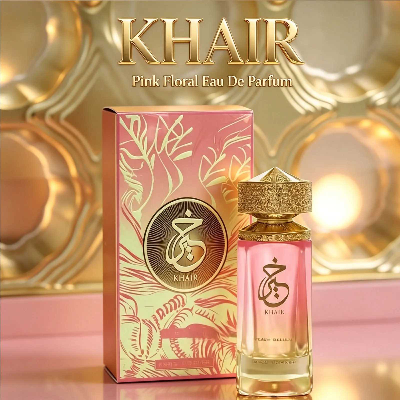 Peach Delulu Khair - By Paris Corner for Unisex 3.4 Oz EDP Spray Eau De Parfum Long Lasting Sweet Fragrance Women Perfume Pink Scent Gift for Ladies