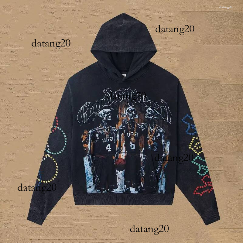 Godspeedy Hoodies Designer Godspeedy Mens Hoodie Graphic Long Sleeves Hipster Fabric Cotton Street Graffiti Letter Print Vintage Washed Colorful Hoo