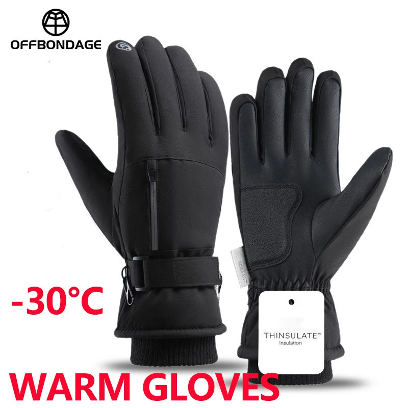 OFFBONDAGE Winter Warm Gloves Touch Screen Windproof Non-Slip Cycling Gloves Outdoor Men's Women's Running Hiking Skiing Gloves 261016