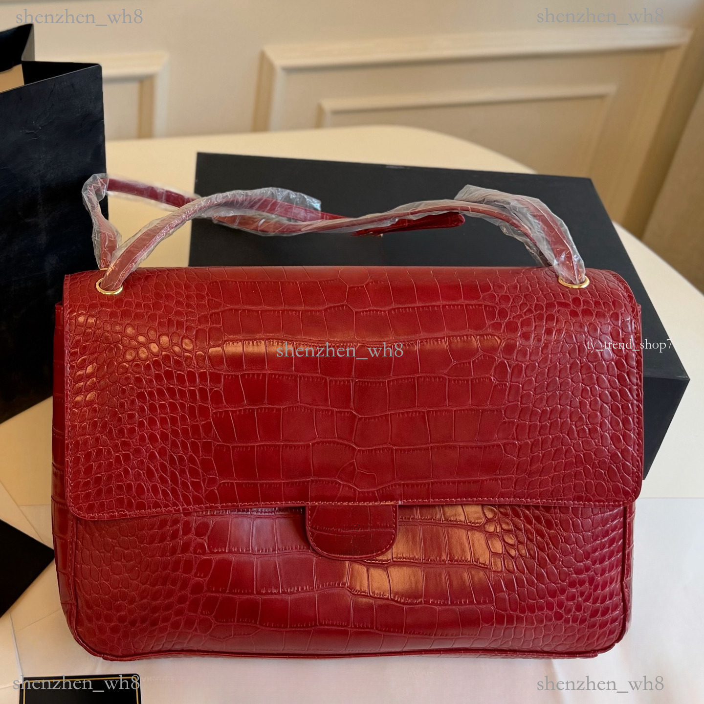 High quality Classic cc Flap cc maxi Bag Designer crocodile leather CF Bags Caviar Leather Gold Metal Hardware Chain Crossbody Shoulder Handbags e8