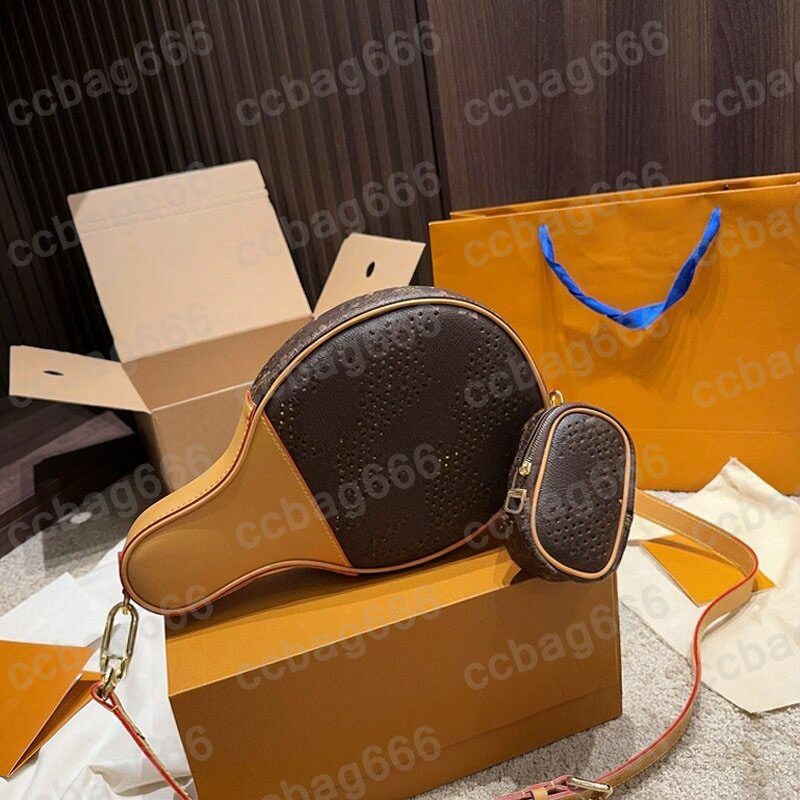 29X17CM Luxury Designer Brand Designer Letter Flower Pingpong Cosmetic Case With Coin Pouch Adjustable Leather Strap Crossnody Makeup Box Vanity Pur