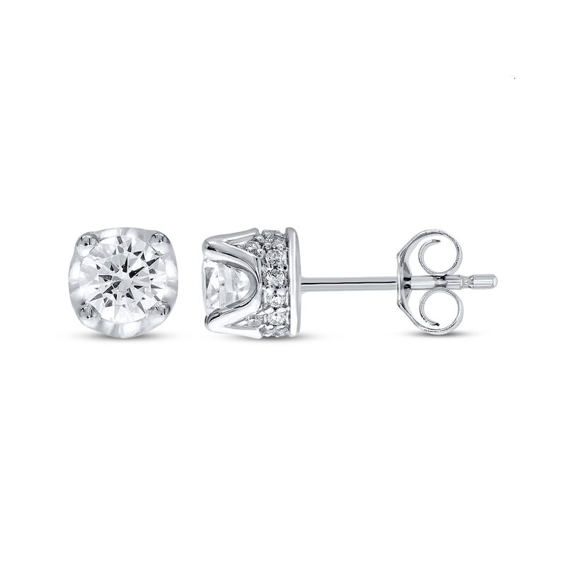 Wholesale Factory Price 10K 14K 18K Solid Gold 750 585 Sterling Silver Certified Gold Vvs Moissanite Solitaire Hidden Earrings