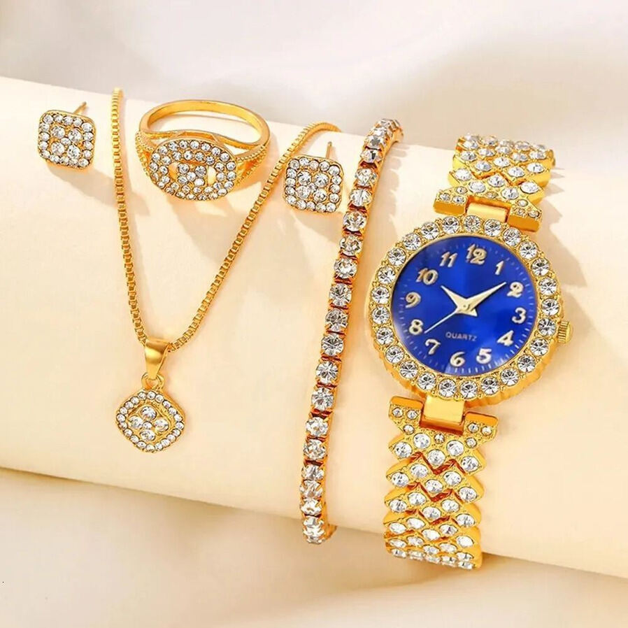 Hot-Selling Quartz quartz For Women, High-End Women's Watch With Rhinestones, Jewelry, Earrings, Necklaces, Rings, Accesso ljh123