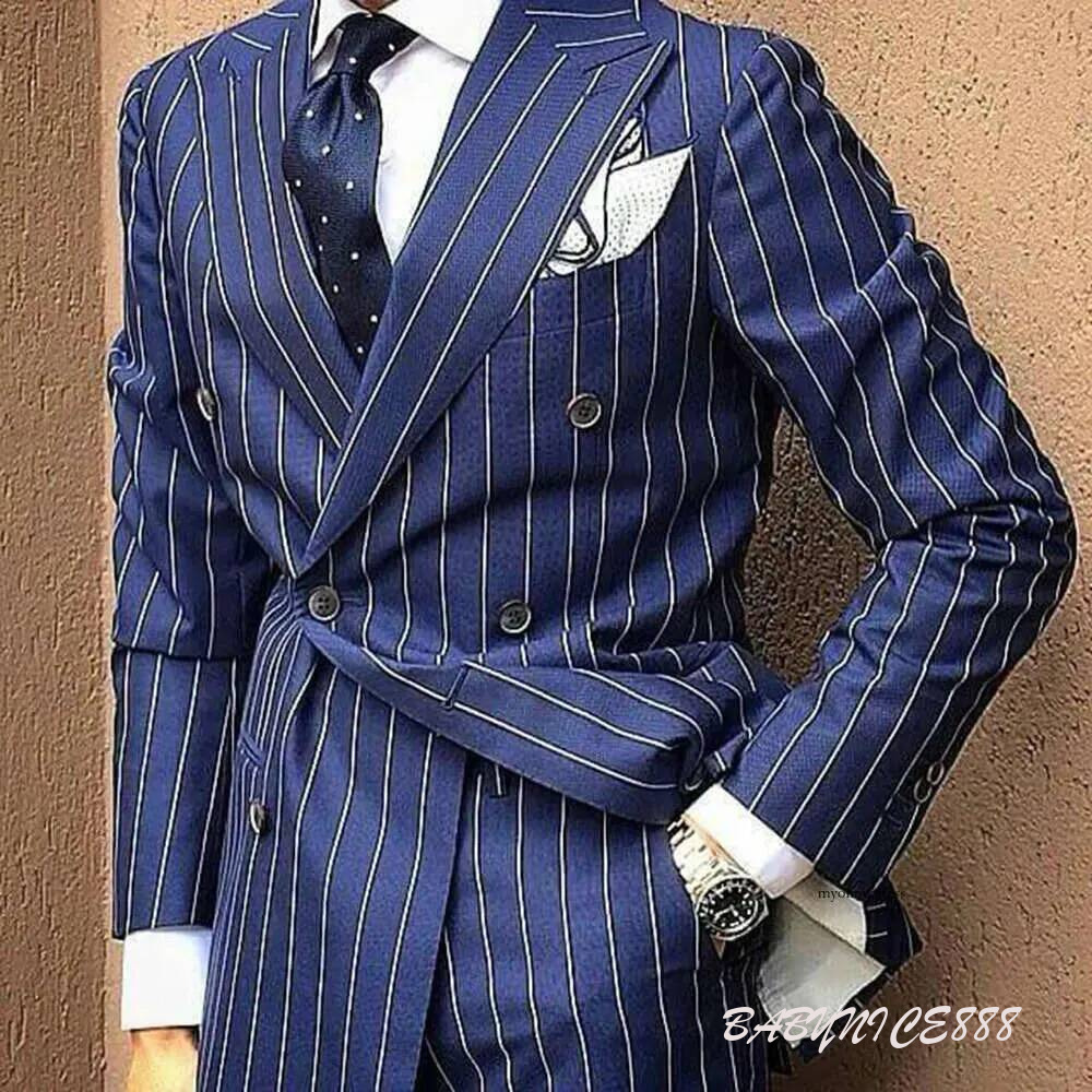 Two Pieces Business Casual Men Tuxedos Single Breasted Suits Slim Fit Groom Party Coats Tailored Work Wedding Wear BS0005