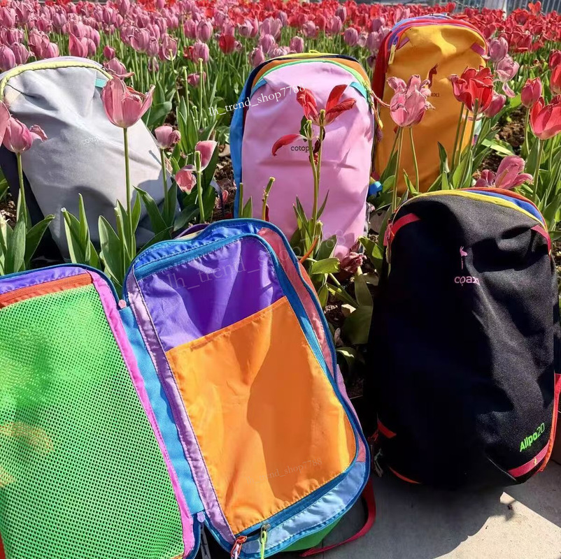 Designer Outdoor Portable Waterproof Dopamine Color Block Bag Large Capacity Cotopaxi backpack Handbag Vacation Makeup Storage Organizer b9