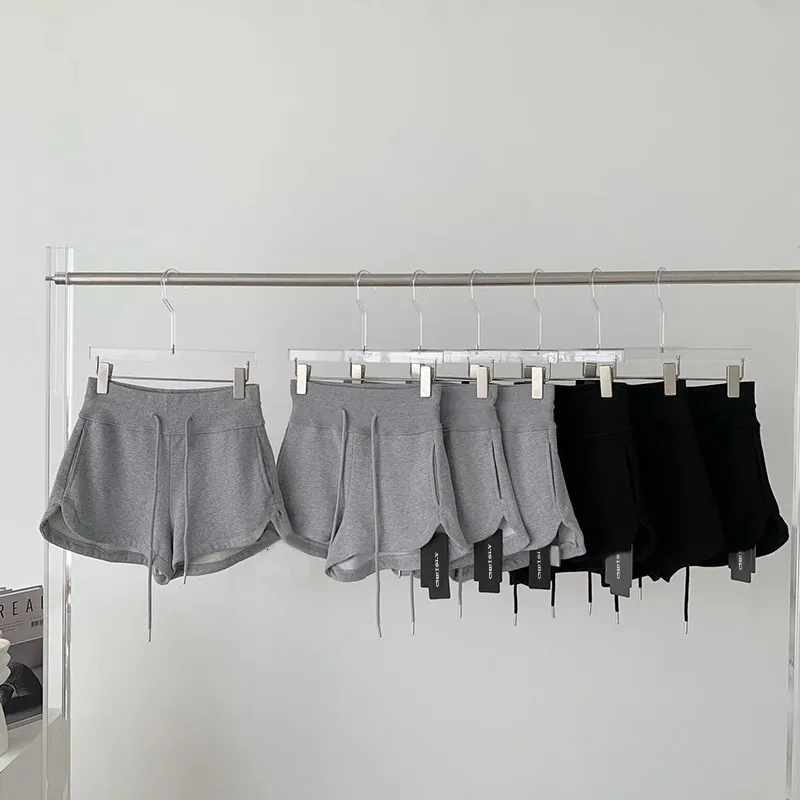 MEXZT Streetwear Black Women Fashion Pockets Wide Leg Shorts Summer Korean High Waist Baggy Drawstring Sports Short Pants
