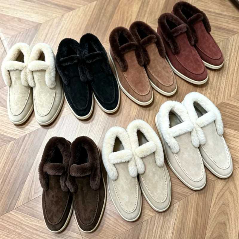 Women's Ankle Boots Wool Snow Boots Genuine Cowhide Winter Shoes Low Top Keep Warm Fur Boots Fashion Winter Boots Woman Q261015