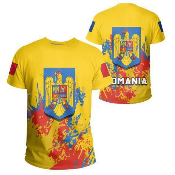 2026 Romania Series 3D Printed Casual Short-Sleeve New Men's Apparel T-Shirt, Wholesale For Foreign Trade Free Shipping