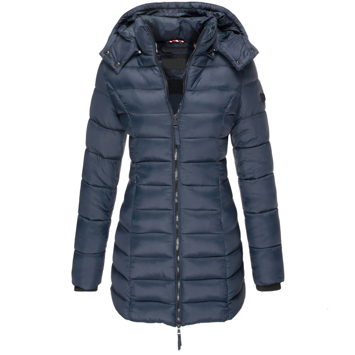 Winter Jackets for Women Zipper Hooded Cotton Padded Jackets Long Sleeve Warm Coat Slim Parka Female Portable Outwear 261015