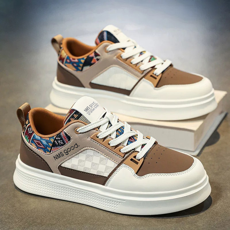 parfumparfum2026 Spring New Men 's Breathable White Sneakers Trendy Ins Style Leather Casual Sports Skate Shoes
