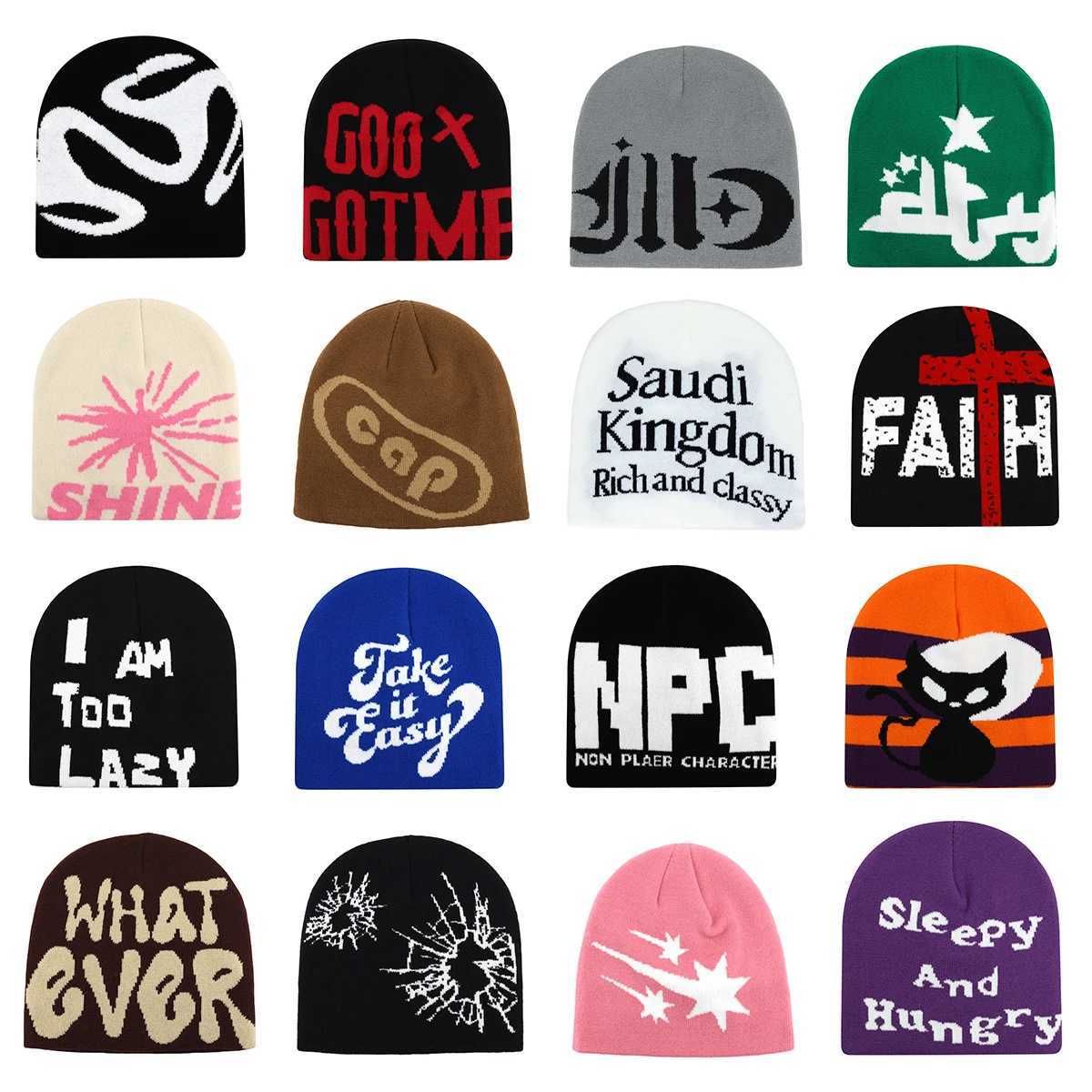 Y2K Letter Butter Knit Hats Skullies Beanies Autumn Winter Warm Hat Men Women Hip Hop Quality Skiing Cap Cycling Windproof New S261017AQYJ