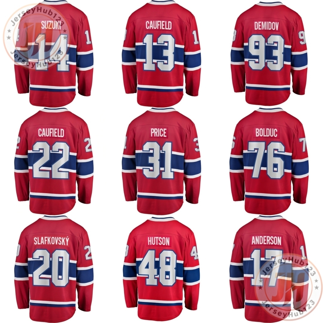 14 Nick Suzuki #13 Cole Caufield #93 Ivan Demidov Men's Embroidery Ice Hockey Jersey Wholesale Hockey Uniform