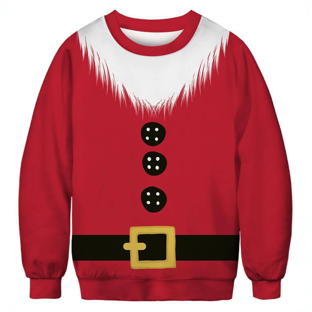 2026 New Christmas Crewneck Sweatshirt Snow Scene Elk Print Festive Long Sleeve Top Free Shipping