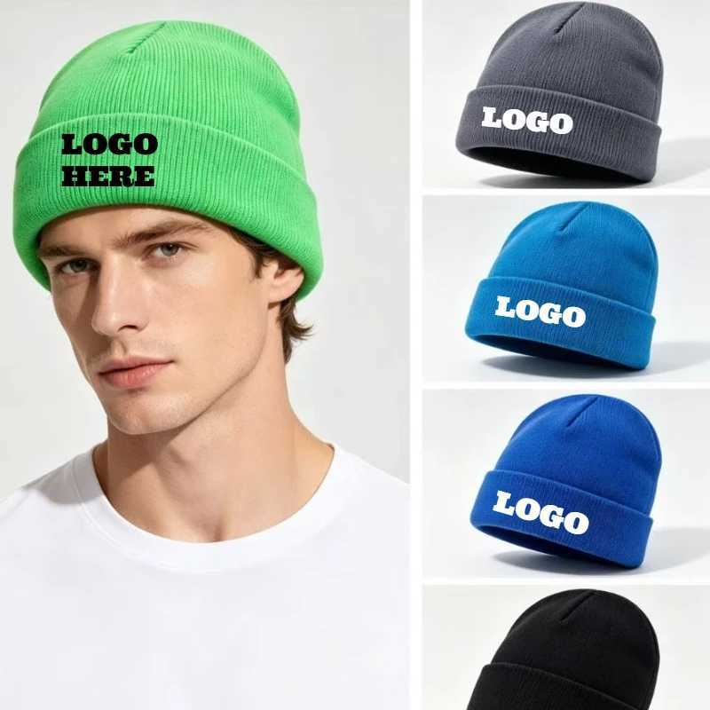 Custom Embroidered Acrylic Knitted Hat for Unisex Autumn and Winter Warm Outdoor Cycling and Skiing Skull Beanie Caps S261017J6CR