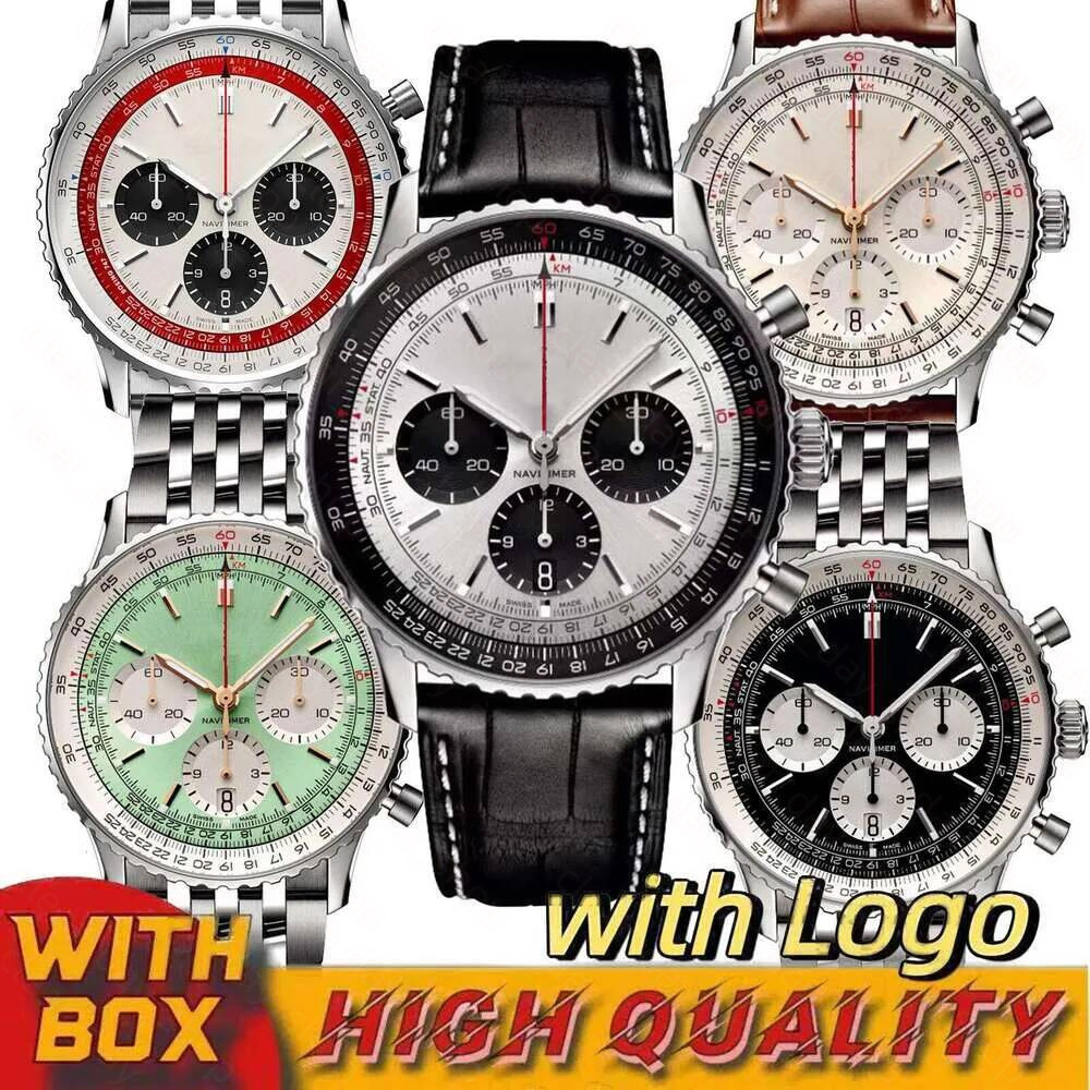 AAA Round Pilot Chronograph Wristwatch Mens Breitlinlyity Watch Designer Watch High Quality Automatic Quartz Breiles Watch Men's Business Leisu