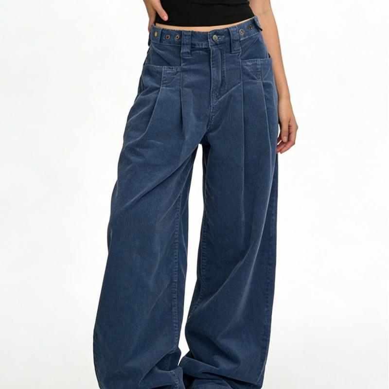 Jean à jambes larges bleu foncé pour femme, pantalon en Denim, taille haute, droit, Vintage, ample, décontracté, automne 2026, S-3XL