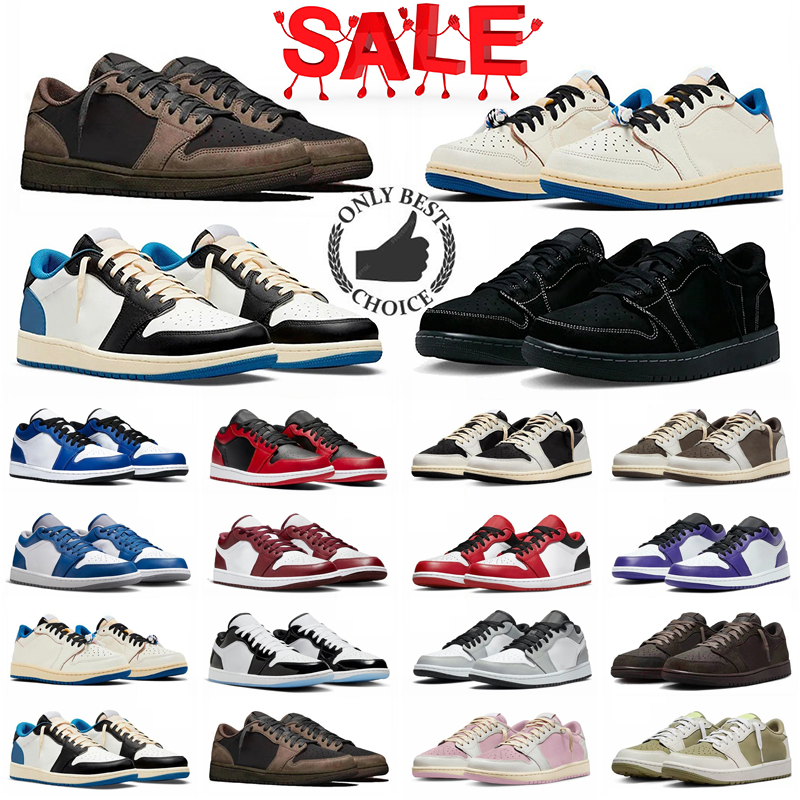 Free shipping With box Designer Basketball black phantom shy pink reverse mocha travis scoots low 1 1s lows Sport Shoes sneakers 36-47