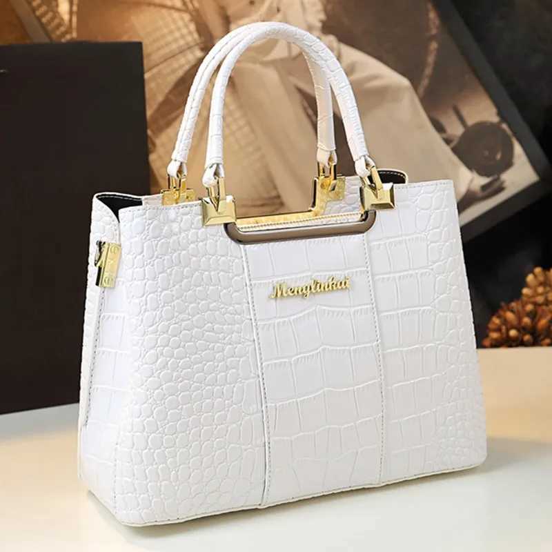 Evening Bags Totes Genuine Leather Women Handbag 2023 New Fashion Crocodile Pattern Lady Portable Tote Bag Shoulder Crossbody Bags For Female H26101