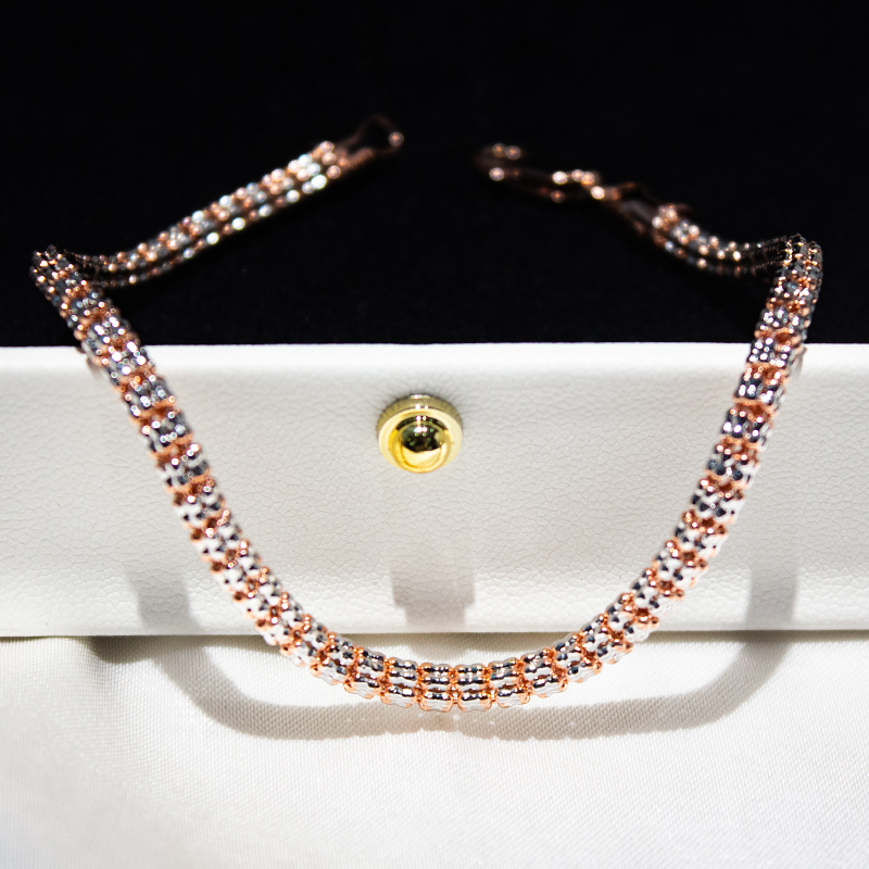 3.4mm Moon Ice Chain Necklace 925 Sterling Silver Two Tone Plated Rose Gold White Gold Iced Out Bling Diamond Cut Chain Jewelry