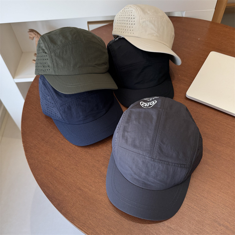 Summer outdoor thin baseball cap men trendy short brim unisex suitable for camping and hiking quickdrying breathable mesh