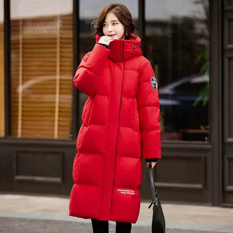 Women's Down Parkas Winter New Down Cotton-Padded Jacket Women's Overcoat Long Thick Warm Parka Coat Hooded Extremely Cold Clothes Loose C