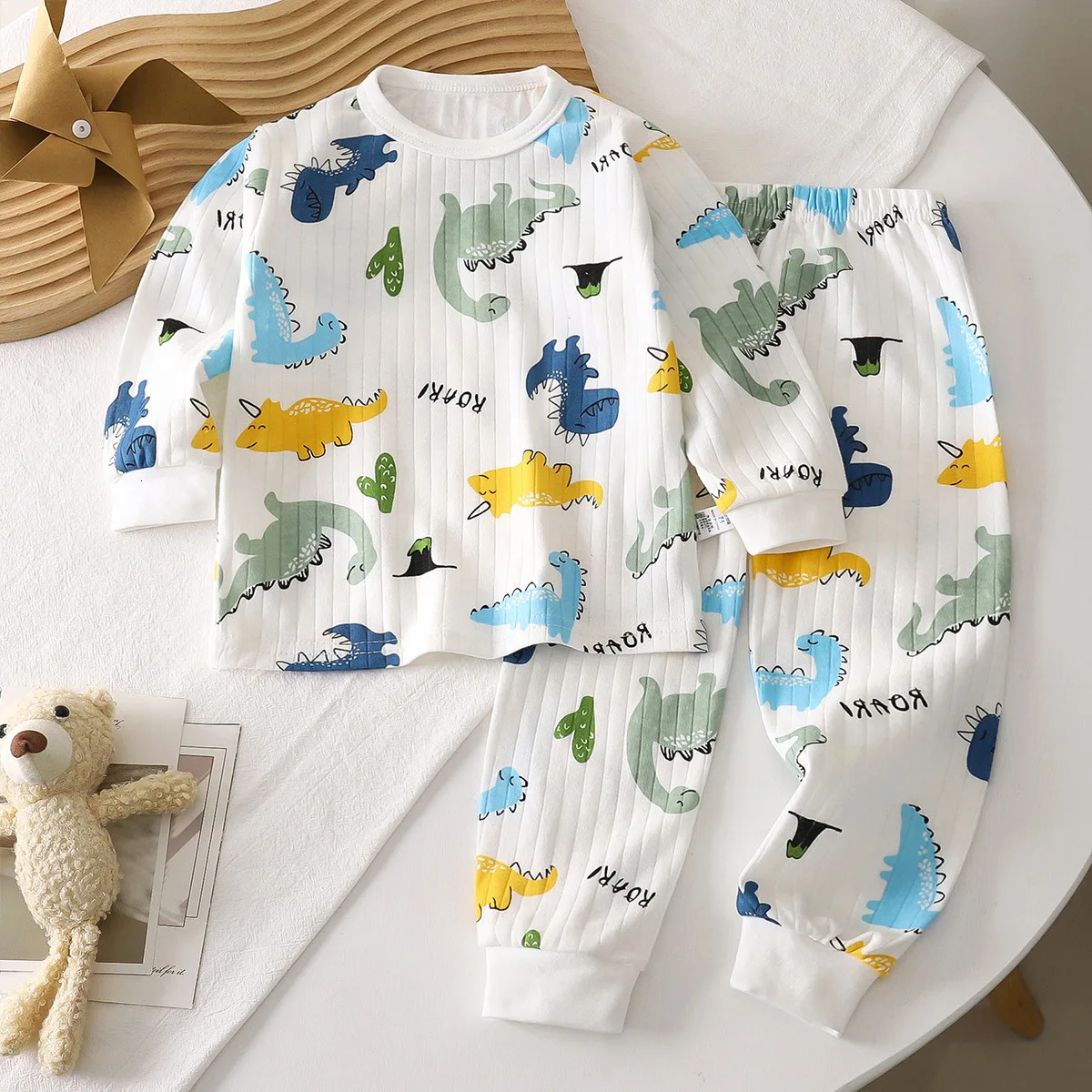 Children Sets CottonLong Sleeve Home Sleepwear Children's Clothing Boy Girl Autumn Winter Tops Pants Suits Kids Clothes 261015